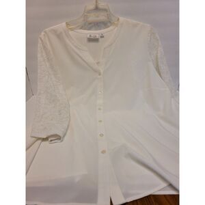 Denim & Co. white blouse, plus‎ size 2X